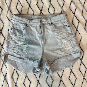 American Eagle Outfitters Women's Grey and Blue Shorts